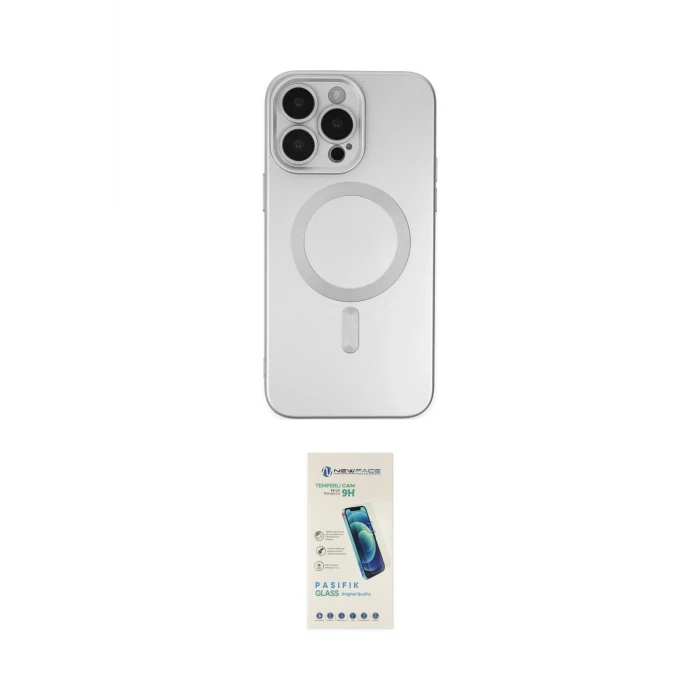 ieg™ iPhone 13 Pro Max Kılıf Akış Minimal Özel Seri - Şeffaf Pasifik Cam Ekran Koruyucu