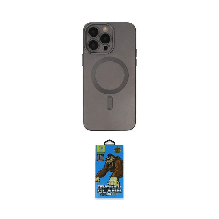 ieg™ iPhone 13 Pro Max Kılıf Akış Minimal Özel Seri - Siyah 18D Cam Ekran Koruyucu