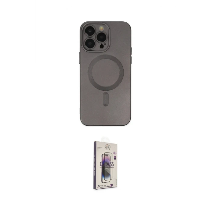 ieg™ iPhone 13 Pro Max Kılıf Akış Minimal Özel Seri - Siyah Bilvis 3D Cam Ekran Koruyucu