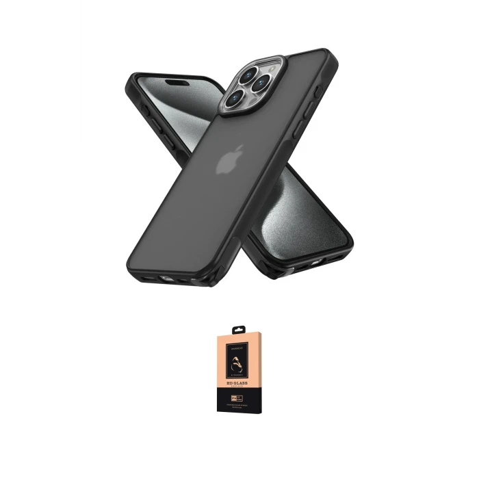 ieg™ iPhone 13 Pro Max Kılıf Atlas Form - Şeffaf Maxco Cam Ekran Koruyucu