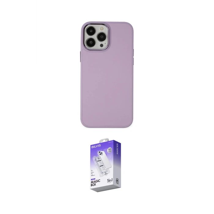 ieg™ iPhone 13 Pro Max Kılıf Çekirdek Çizgi - Siyah Bilvis 5in1 3D Magic Cam Ekran Koruyucu