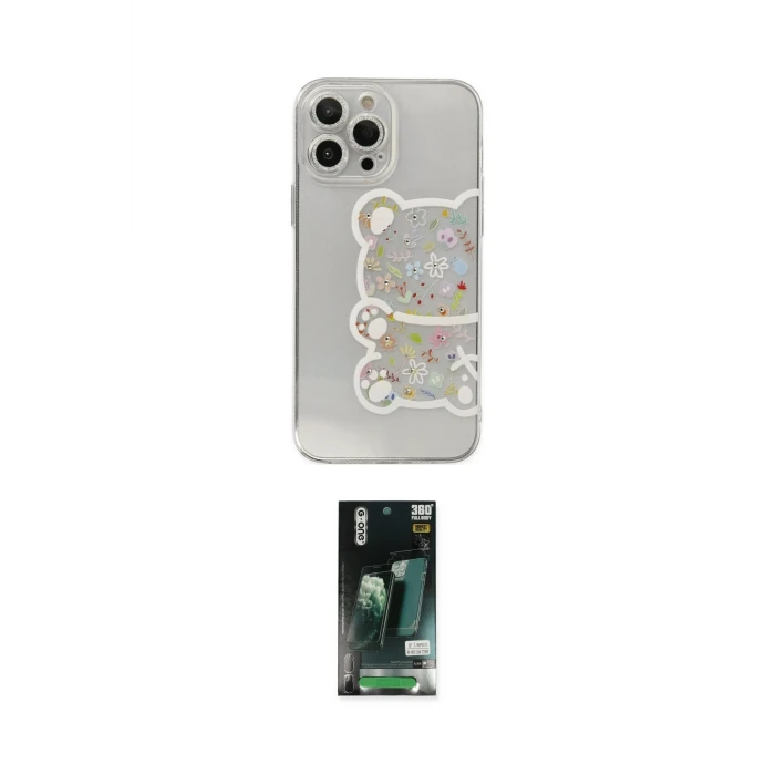 ieg™ iPhone 13 Pro Max Kılıf Eksen Asil Prime - Şeffaf 360 Full Body Arka Koruyucu