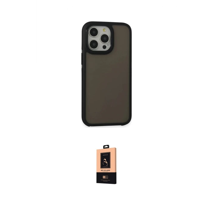 ieg™ iPhone 13 Pro Max Kılıf Eksen Işık - Şeffaf Maxco Cam Ekran Koruyucu
