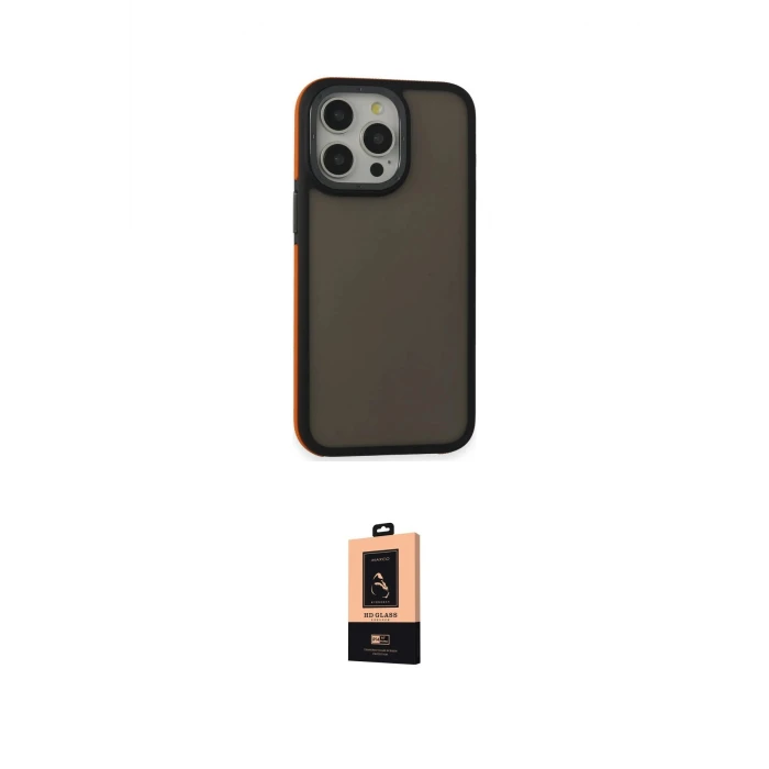 ieg™ iPhone 13 Pro Max Kılıf Eksen Işık - Şeffaf Maxco Cam Ekran Koruyucu