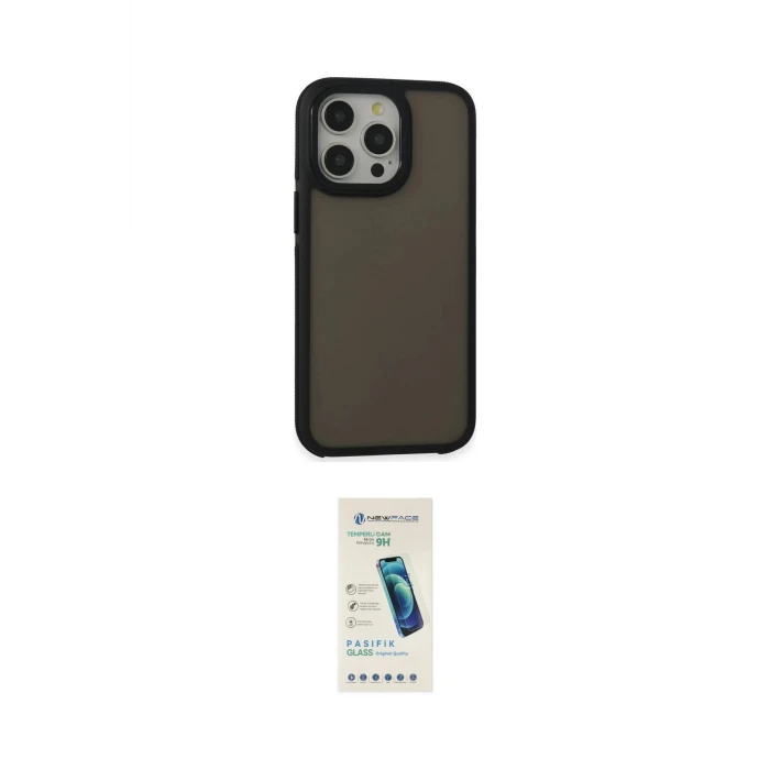 ieg™ iPhone 13 Pro Max Kılıf Eksen Işık - Şeffaf Pasifik Cam Ekran Koruyucu