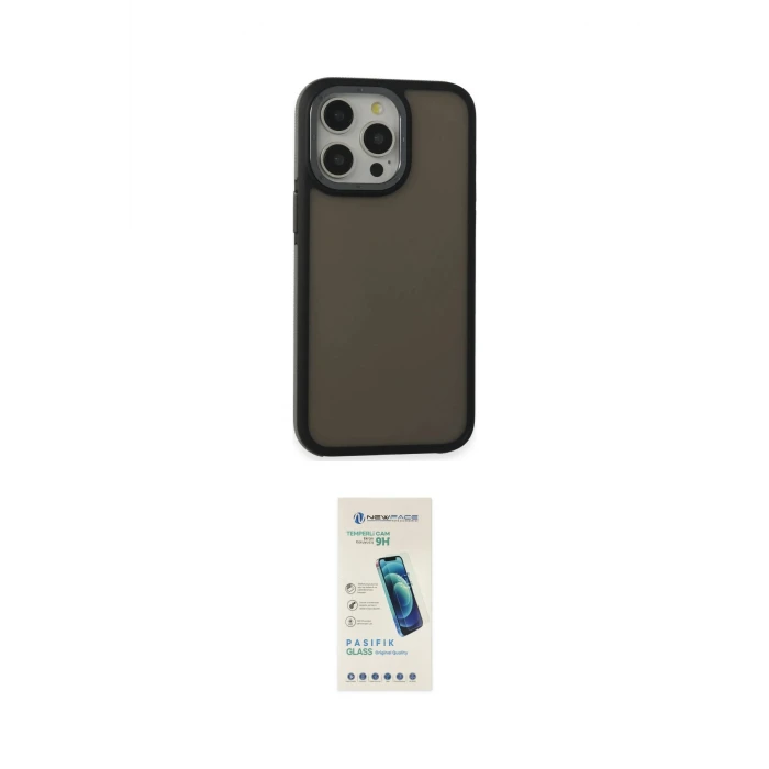 ieg™ iPhone 13 Pro Max Kılıf Eksen Işık - Şeffaf Pasifik Cam Ekran Koruyucu