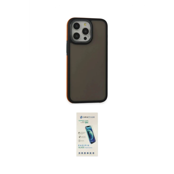 ieg™ iPhone 13 Pro Max Kılıf Eksen Işık - Şeffaf Pasifik Cam Ekran Koruyucu
