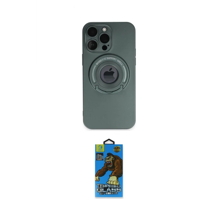 ieg™ iPhone 13 Pro Max Kılıf Eksen Klasik Prime - Siyah 18D Cam Ekran Koruyucu