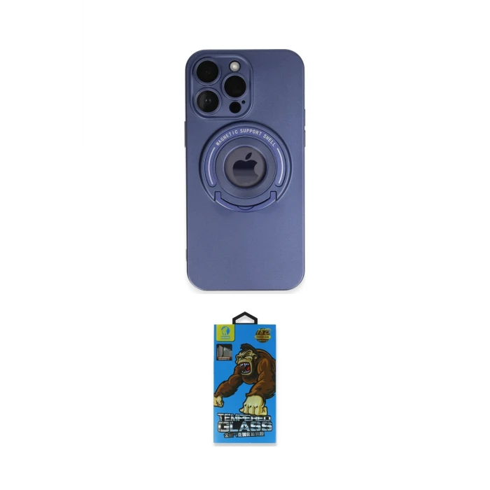 ieg™ iPhone 13 Pro Max Kılıf Eksen Klasik Prime - Siyah 18D Cam Ekran Koruyucu