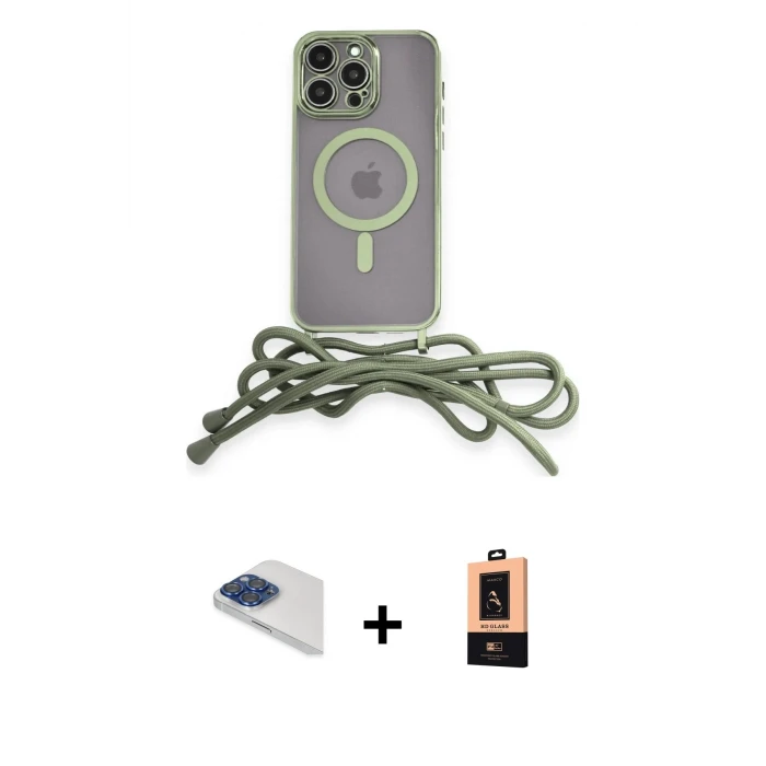 ieg™ iPhone 13 Pro Max Kılıf Eksen Özel Seri - Şeffaf Maxco Cam Ekran Koruyucu + Pers Alüminyum Kamera Lens - LT