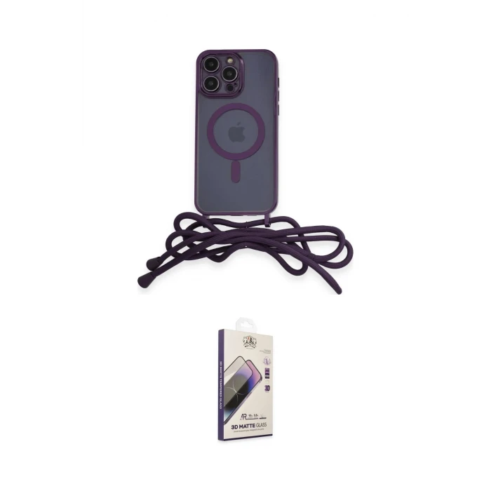 ieg™ iPhone 13 Pro Max Kılıf Eksen Özel Seri - Siyah Bilvis 3D Mat Cam Ekran Koruyucu
