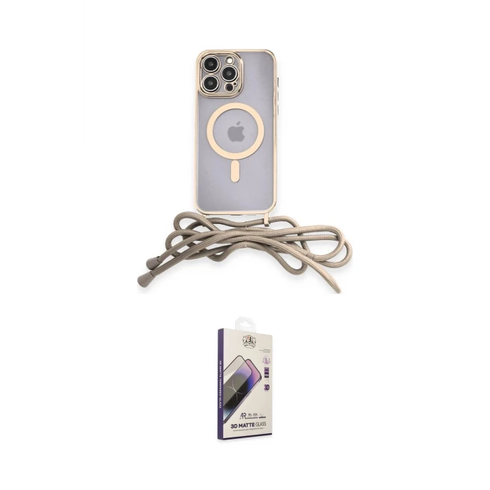 ieg™ iPhone 13 Pro Max Kılıf Eksen Özel Seri - Siyah Bilvis 3D Mat Cam Ekran Koruyucu