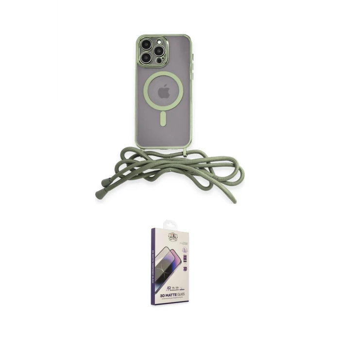 ieg™ iPhone 13 Pro Max Kılıf Eksen Özel Seri - Siyah Bilvis 3D Mat Cam Ekran Koruyucu
