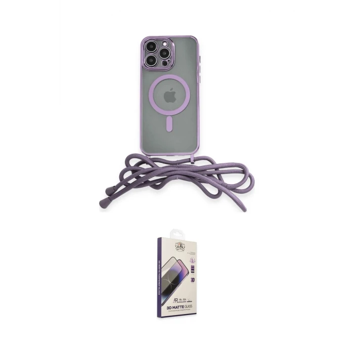 ieg™ iPhone 13 Pro Max Kılıf Eksen Özel Seri - Siyah Bilvis 3D Mat Cam Ekran Koruyucu