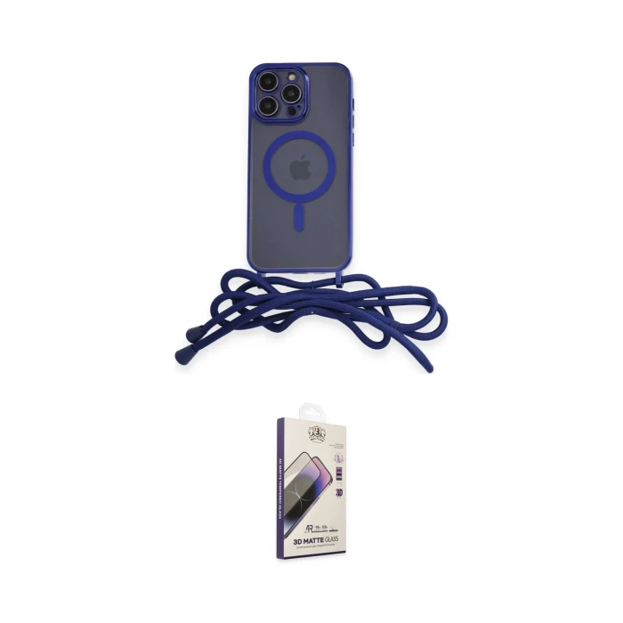 ieg™ iPhone 13 Pro Max Kılıf Eksen Özel Seri - Siyah Bilvis 3D Mat Cam Ekran Koruyucu