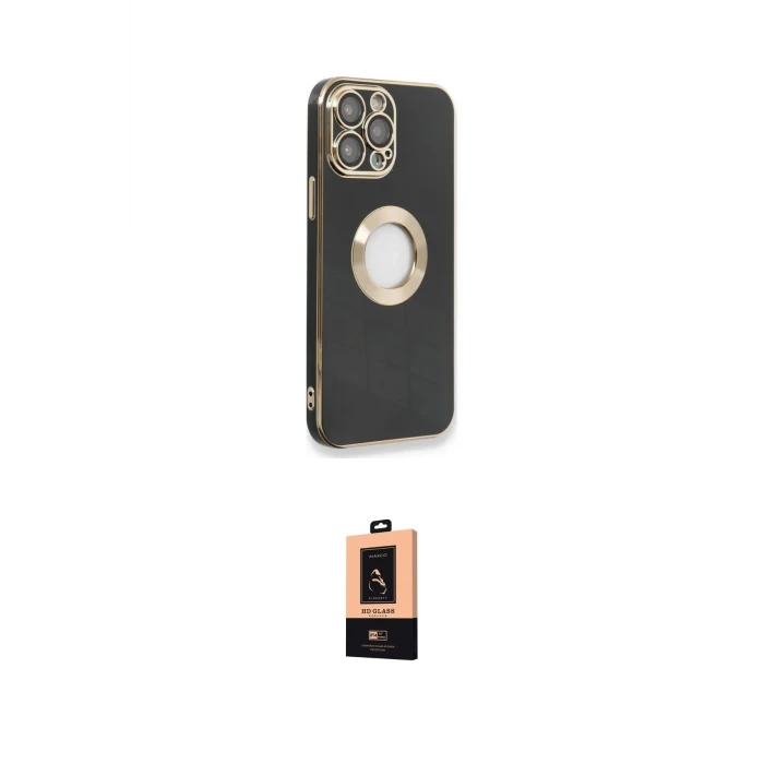ieg™ iPhone 13 Pro Max Kılıf İz Form Serisi - Şeffaf Maxco Cam Ekran Koruyucu