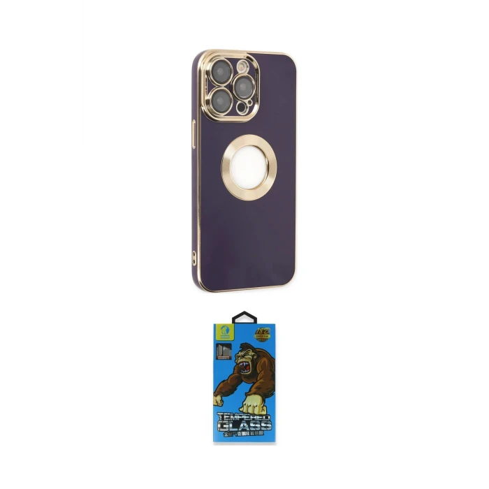 ieg™ iPhone 13 Pro Max Kılıf İz Form Serisi - Siyah 18D Cam Ekran Koruyucu
