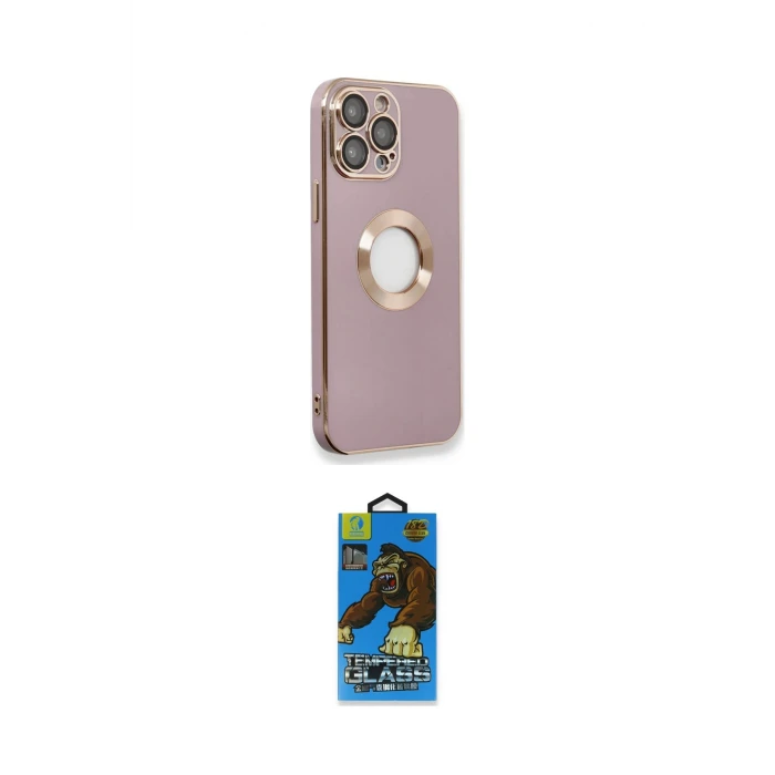 ieg™ iPhone 13 Pro Max Kılıf İz Form Serisi - Siyah 18D Cam Ekran Koruyucu