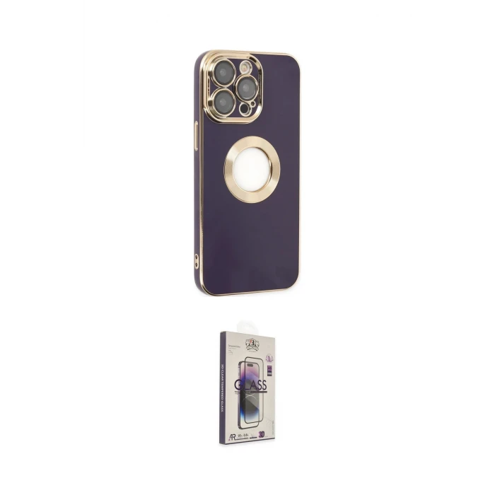 ieg™ iPhone 13 Pro Max Kılıf İz Form Serisi - Siyah Bilvis 3D Cam Ekran Koruyucu