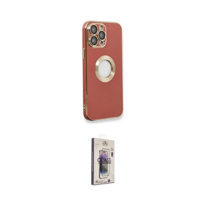 ieg™ iPhone 13 Pro Max Kılıf İz Form Serisi - Siyah Bilvis 3D Cam Ekran Koruyucu