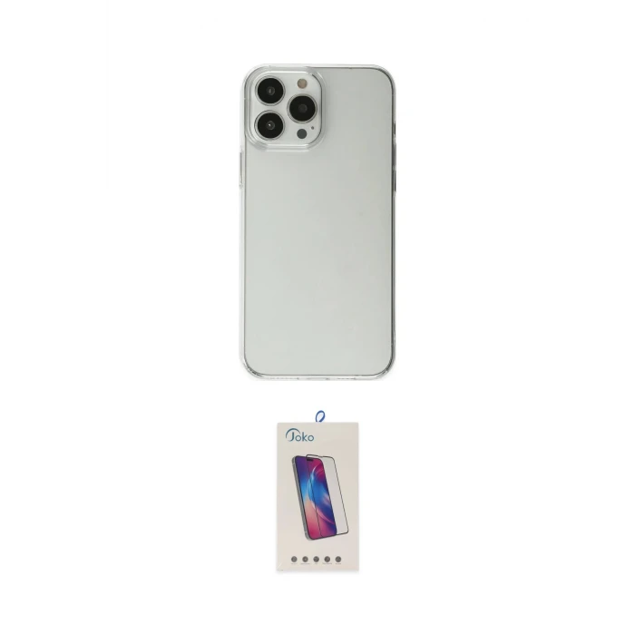 ieg™ iPhone 13 Pro Max Kılıf Kutup Doku Koleksiyonu - Siyah Joko 5D Cam