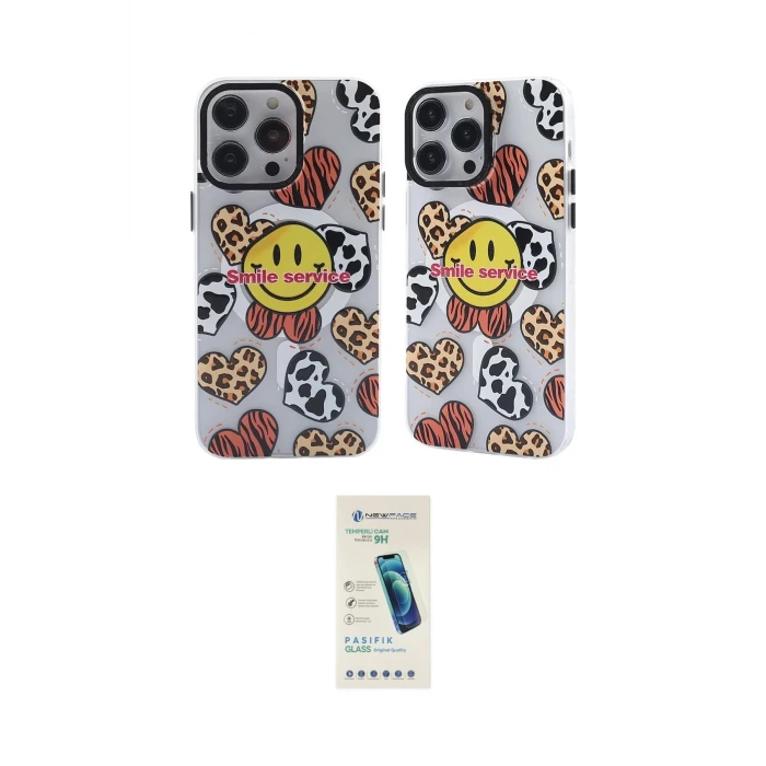 ieg™ iPhone 13 Pro Max Kılıf Nova Doku Koleksiyonu - Şeffaf Pasifik Cam Ekran Koruyucu