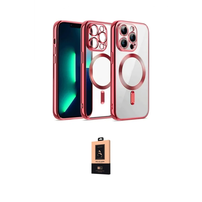 ieg™ iPhone 13 Pro Max Kılıf Nova Işık Özel Seri - Şeffaf Maxco Cam Ekran Koruyucu