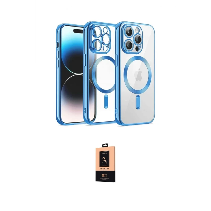 ieg™ iPhone 13 Pro Max Kılıf Nova Işık Özel Seri - Şeffaf Maxco Cam Ekran Koruyucu