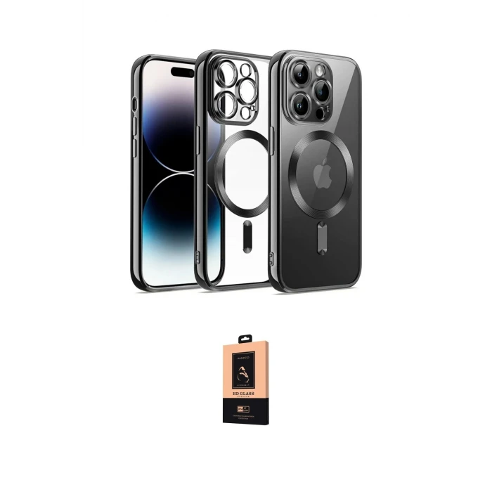 ieg™ iPhone 13 Pro Max Kılıf Nova Işık Özel Seri - Şeffaf Maxco Cam Ekran Koruyucu