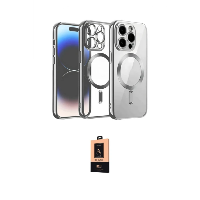 ieg™ iPhone 13 Pro Max Kılıf Nova Işık Özel Seri - Şeffaf Maxco Cam Ekran Koruyucu