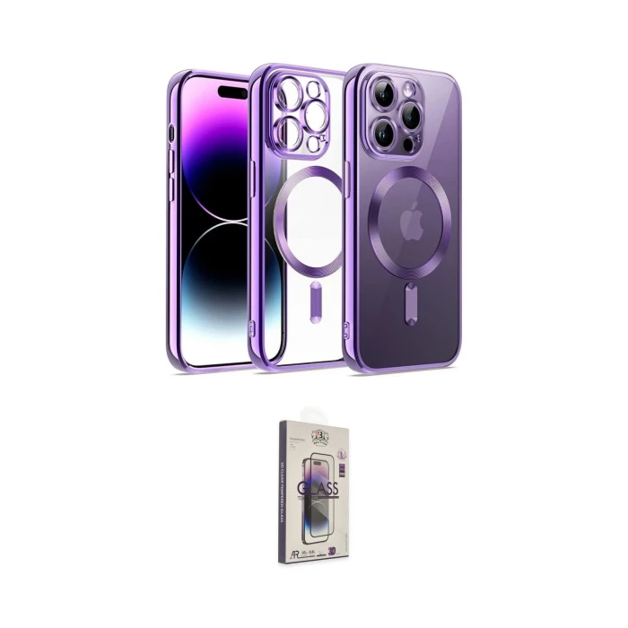 ieg™ iPhone 13 Pro Max Kılıf Nova Işık Özel Seri - Siyah Bilvis 3D Cam Ekran Koruyucu