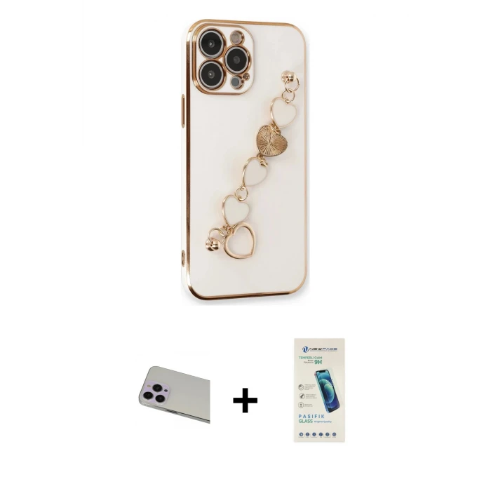 ieg™ iPhone 13 Pro Max Kılıf Nova Işık Prime - Şeffaf Pasifik Cam Ekran Koruyucu + Rainbow Kamera Lens Koruma Cam - MR