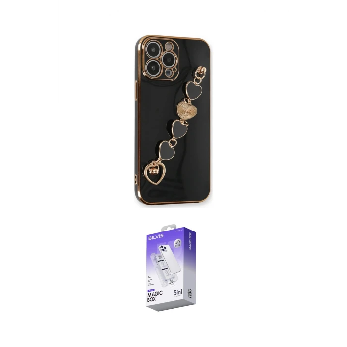 ieg™ iPhone 13 Pro Max Kılıf Nova Işık Prime - Siyah Bilvis 5in1 3D Magic Cam Ekran Koruyucu