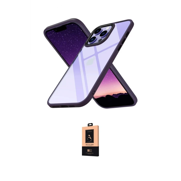 ieg™ iPhone 13 Pro Max Kılıf Nova Işık Serisi - Şeffaf Maxco Cam Ekran Koruyucu