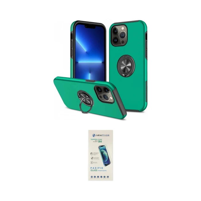 ieg™ iPhone 13 Pro Max Kılıf Odak Form Prime - Şeffaf Pasifik Cam Ekran Koruyucu