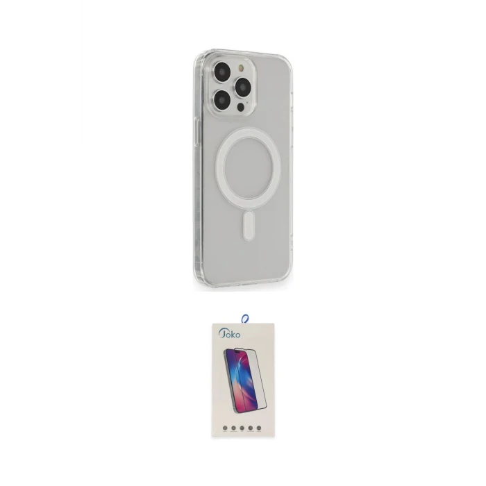 ieg™ iPhone 13 Pro Max Kılıf Pusula Çizgi Koleksiyonu - Siyah Joko 5D Cam