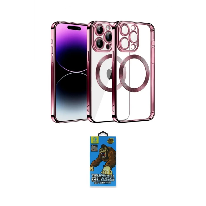 ieg™ iPhone 13 Pro Max Kılıf Pusula Form - Siyah 18D Cam Ekran Koruyucu