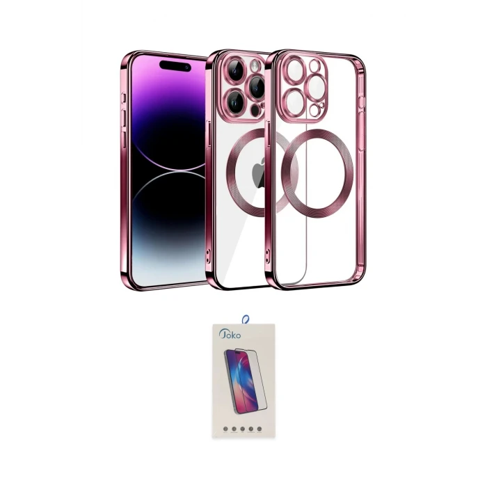 ieg™ iPhone 13 Pro Max Kılıf Pusula Form - Siyah Joko 5D Cam