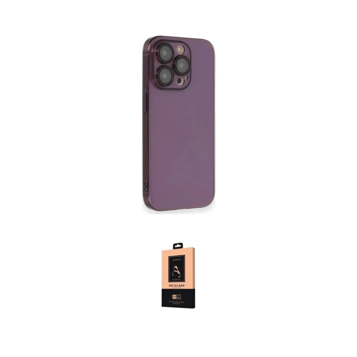 ieg™ iPhone 13 Pro Max Kılıf Siluet Minimal Özel Seri - Şeffaf Maxco Cam Ekran Koruyucu