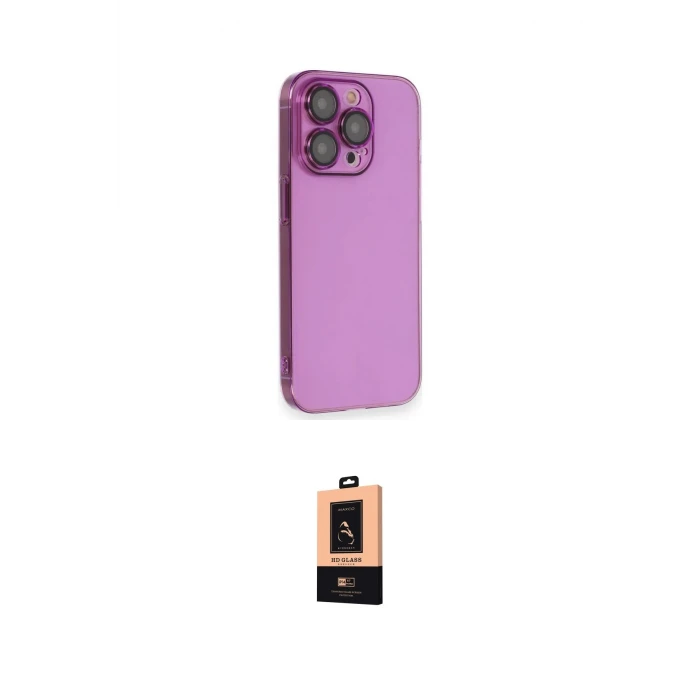 ieg™ iPhone 13 Pro Max Kılıf Siluet Minimal Özel Seri - Şeffaf Maxco Cam Ekran Koruyucu
