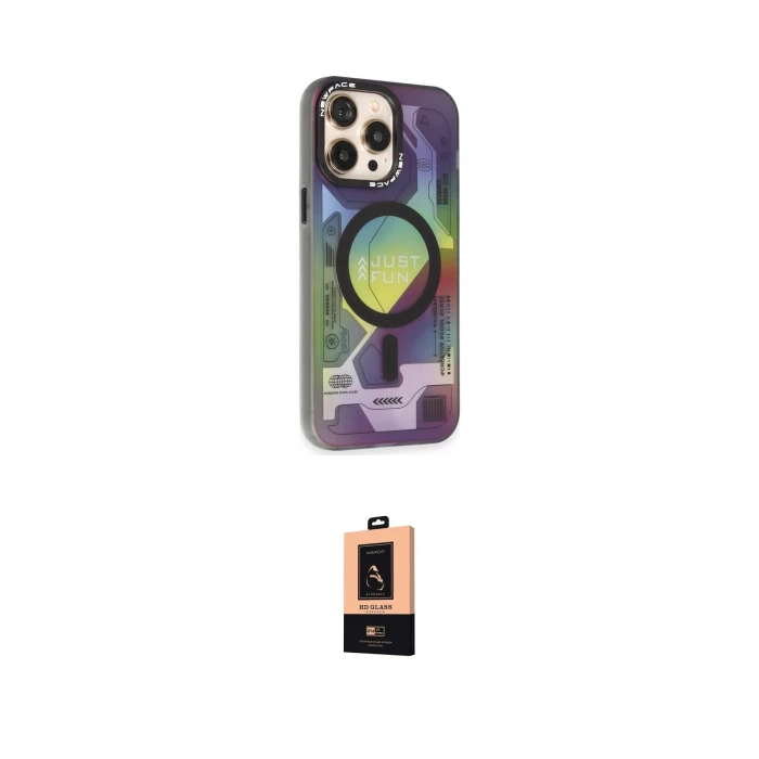 ieg™ iPhone 13 Pro Max Kılıf Siluet Modern Koleksiyonu - Şeffaf Maxco Cam Ekran Koruyucu