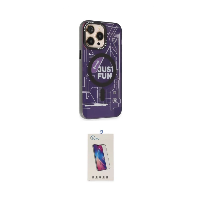 ieg™ iPhone 13 Pro Max Kılıf Siluet Modern Koleksiyonu - Siyah Joko 5D Cam