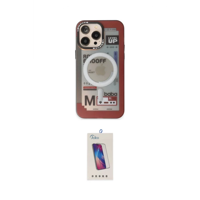 ieg™ iPhone 13 Pro Max Kılıf Siluet Modern Koleksiyonu - Siyah Joko 5D Cam
