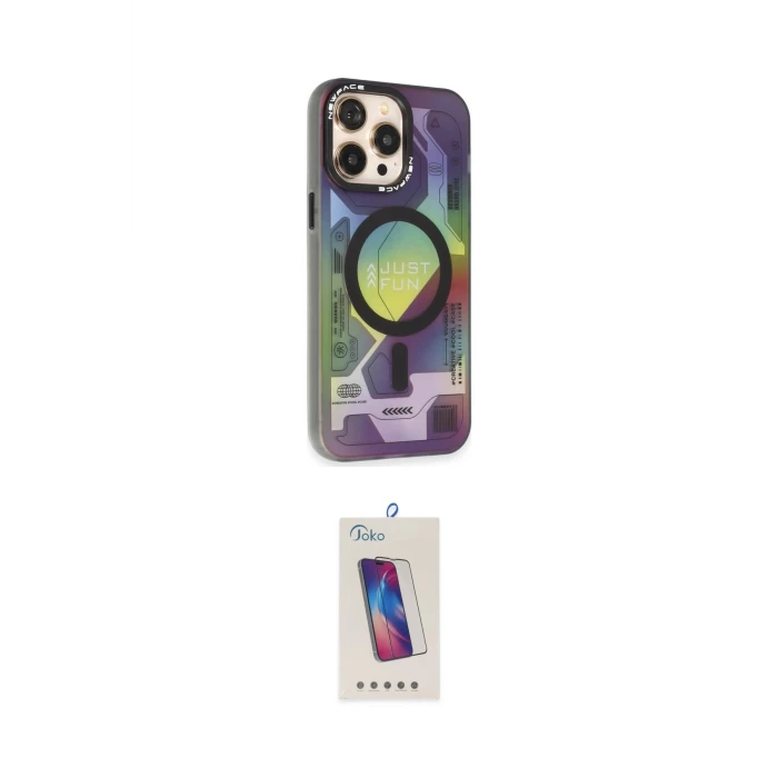 ieg™ iPhone 13 Pro Max Kılıf Siluet Modern Koleksiyonu - Siyah Joko 5D Cam