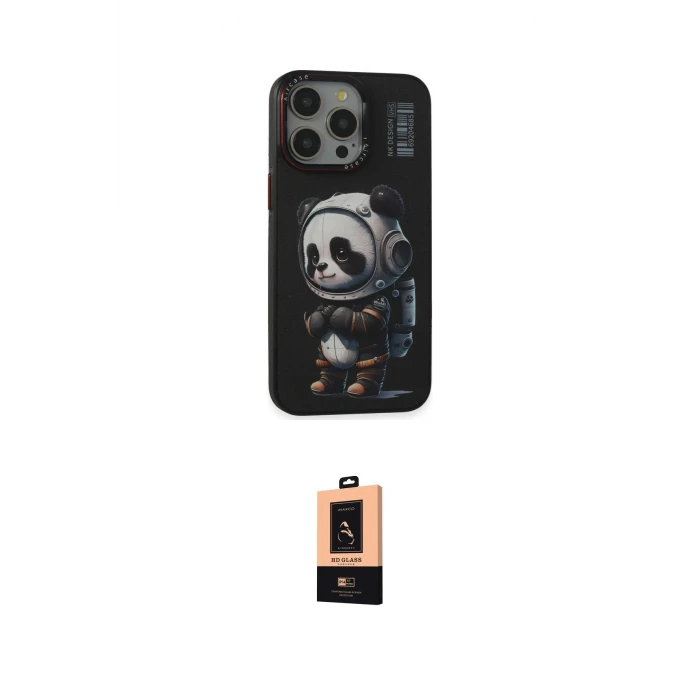 ieg™ iPhone 13 Pro Max Kılıf Siluet Modern Özel Seri - Şeffaf Maxco Cam Ekran Koruyucu