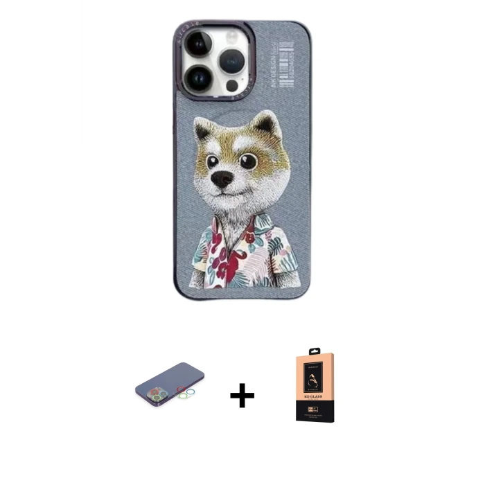 ieg™ iPhone 13 Pro Max Kılıf Siluet Modern Özel Seri - Şeffaf Maxco Cam Ekran Koruyucu + Renkli Kamera Lens Koruma Cam - MI