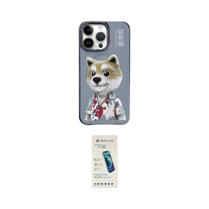 ieg™ iPhone 13 Pro Max Kılıf Siluet Modern Özel Seri - Şeffaf Pasifik Cam Ekran Koruyucu