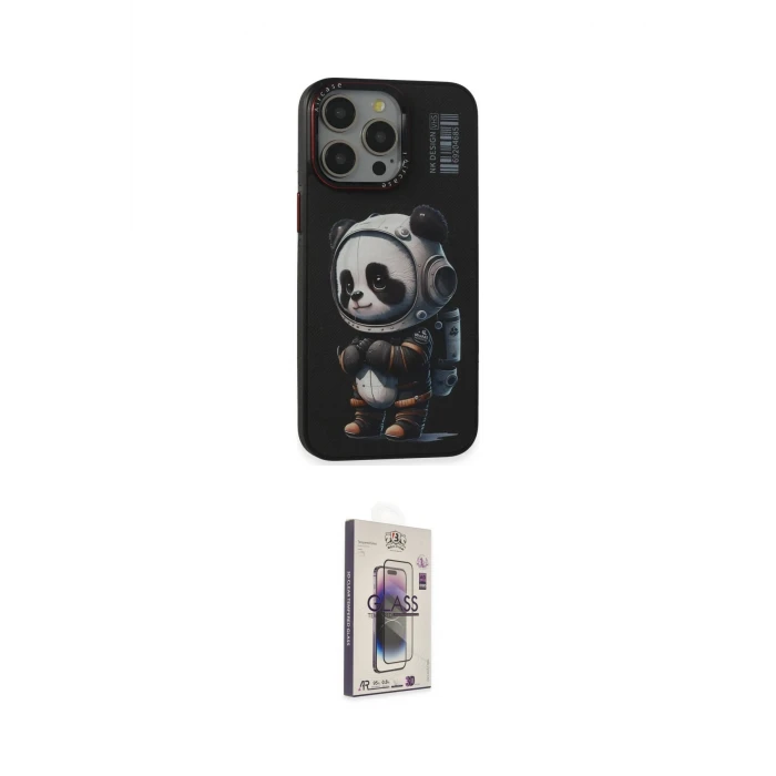 ieg™ iPhone 13 Pro Max Kılıf Siluet Modern Özel Seri - Siyah Bilvis 3D Cam Ekran Koruyucu