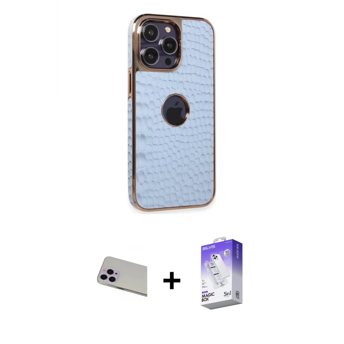 ieg™ iPhone 13 Pro Max Kılıf Ufuk Form Prime - Siyah Bilvis 5in1 3D Magic Cam Ekran Koruyucu + Rainbow Kamera Lens Koruma Cam - MR