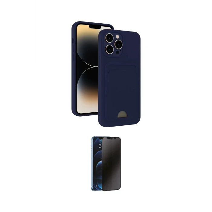 ieg™ iPhone 13 Pro Max Kılıf Vadi Çizgi Prime - Siyah 3D Antistatik Hayalet Cam Ekran Koruyucu